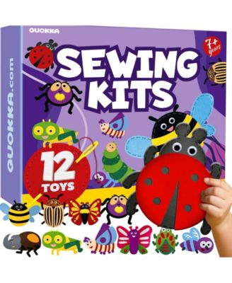 Kids Crafts Ages 4-8 DIY Beginner Needle and Thread Kit - 12 Sewing Kit Basic