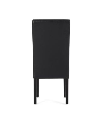 Upholstered Armless Dining Chairs with T-Stitch Design