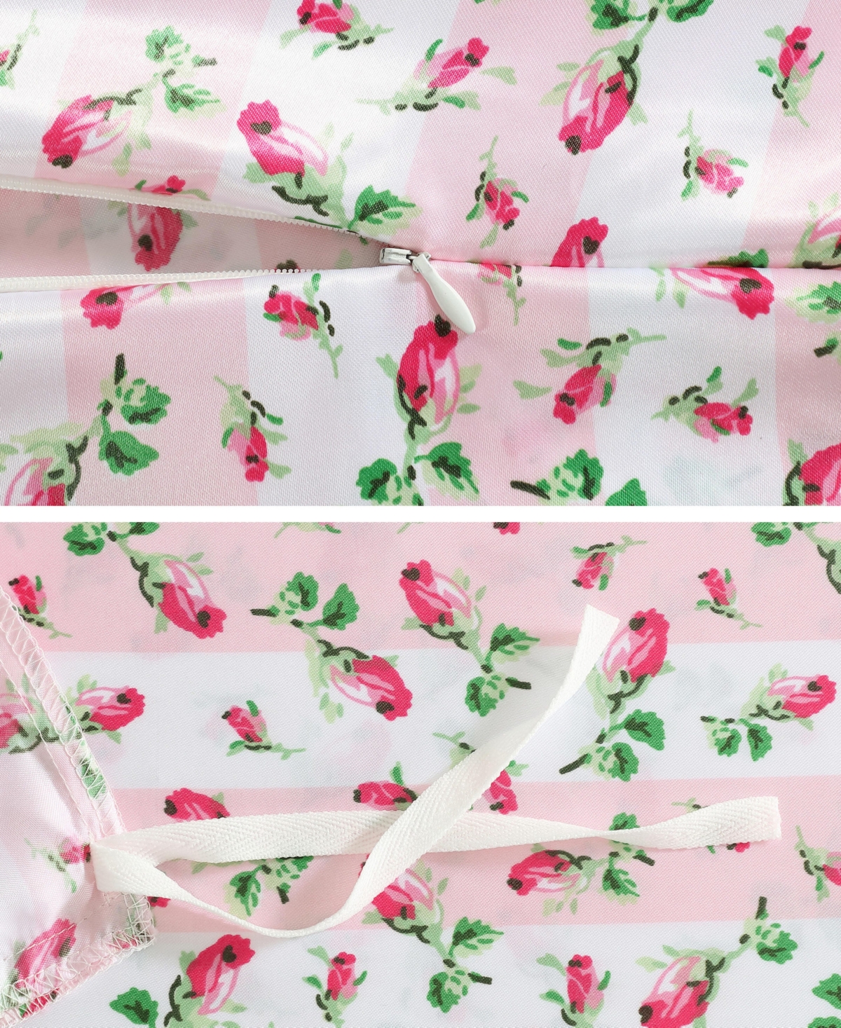 Betsey Johnson Rose Stripe Satin 3-Pc. Duvet Cover Set