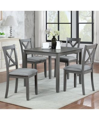 Streamdale Elegant 5-piece Wooden Dining Table Set with 4 Chairs