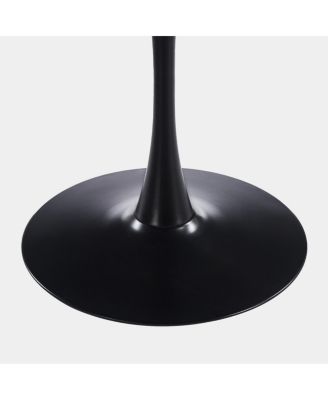 Streamdale 42.1" Black Tulip Dining Table (Seats 4-6) - Round MDF Top, Pedestal Base