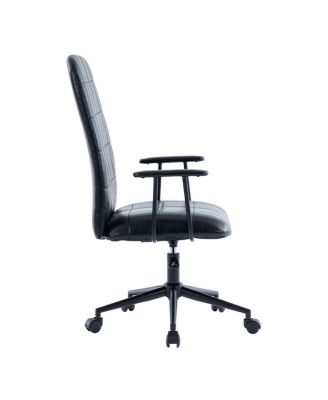 Streamdale Antique Black PU leather office chair, 2-set, high back, adjustable, swivel.