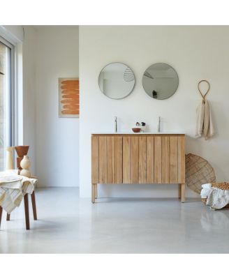 Teak and Ceramic Vanity Cabinet 120 cm Jill