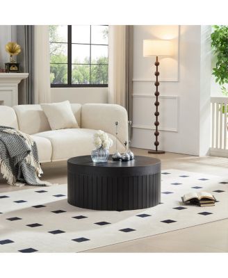 Modern Round Coffee Table with Storage Accent Tea Table