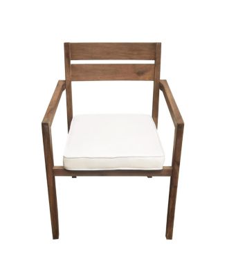 Acacia Wood Outdoor Dining Set with Cushions - 7 Pieces