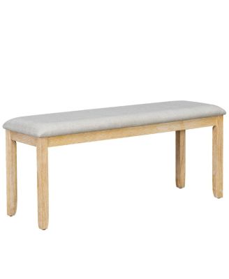 6 Piece Rubberwood Wood Grain Tabletop & Soft Cushion Dining Set