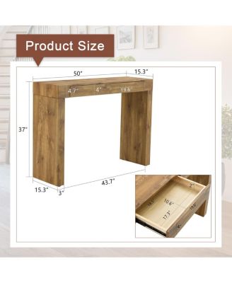 PU leather bar chair & wood grain bar table set with storage