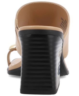 Women's Fawn Block Heel Toe Ring Dress Sandals