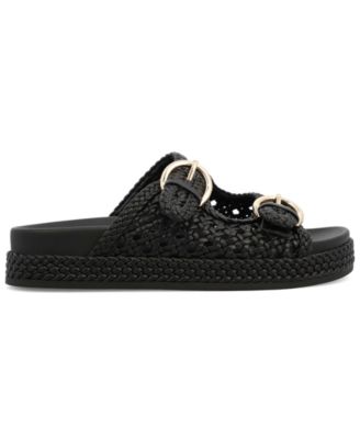 Women's Trendy Woven Double Buckle Slide Sandals