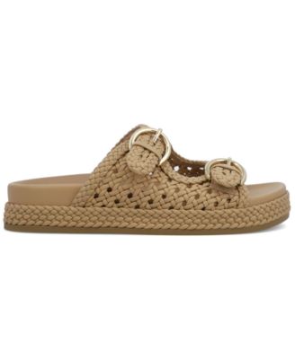 Women's Trendy Woven Double Buckle Slide Sandals