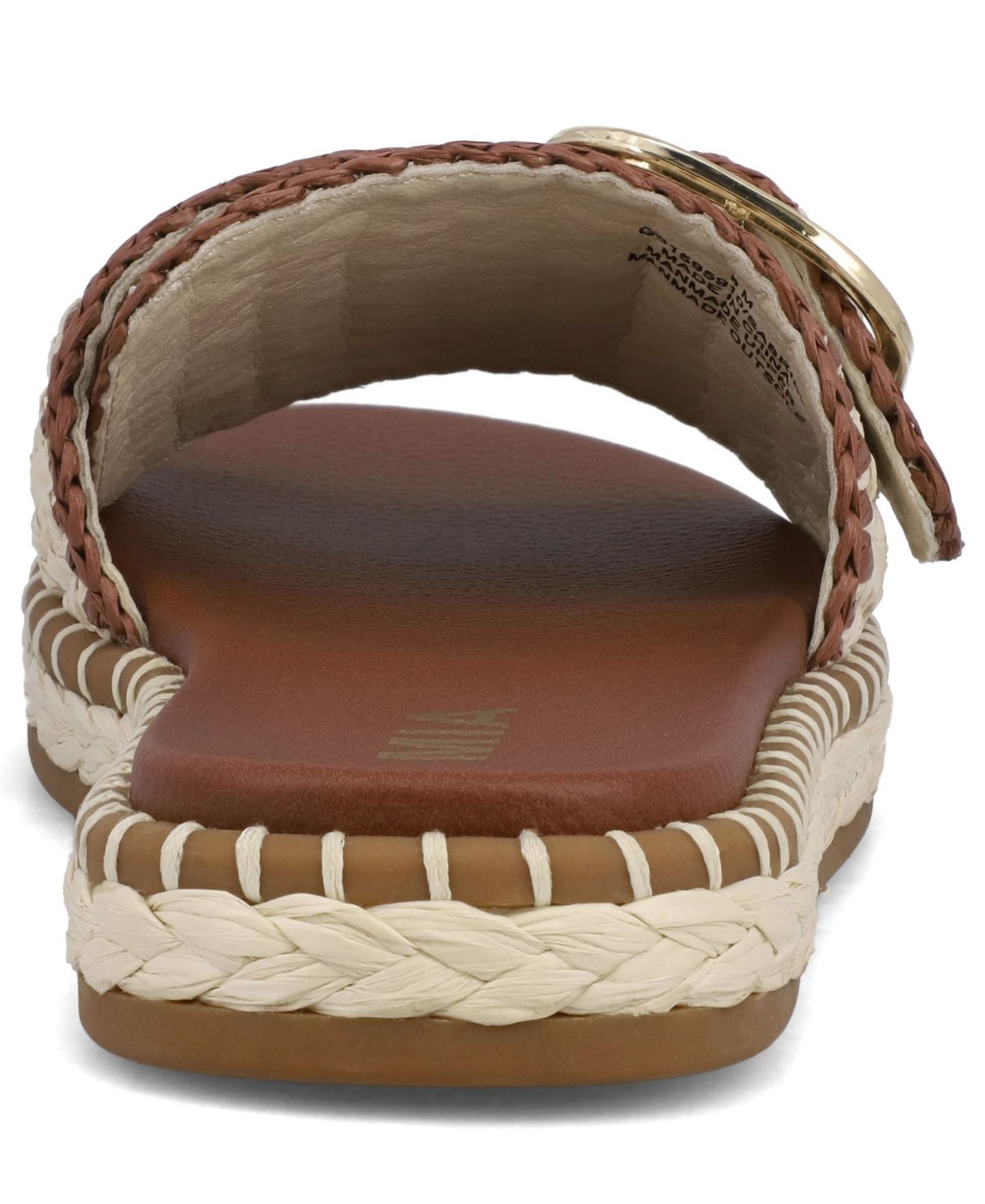 Женские сандалии MIA Sabriel Woven Raffia Slide, цвет: Костяной / Коньячный — фото 3