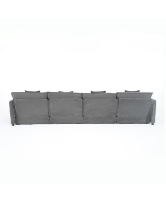 Modular Sectional Sofa, Oversized Deep Seat U Shaped Couch Set, 4-Seater