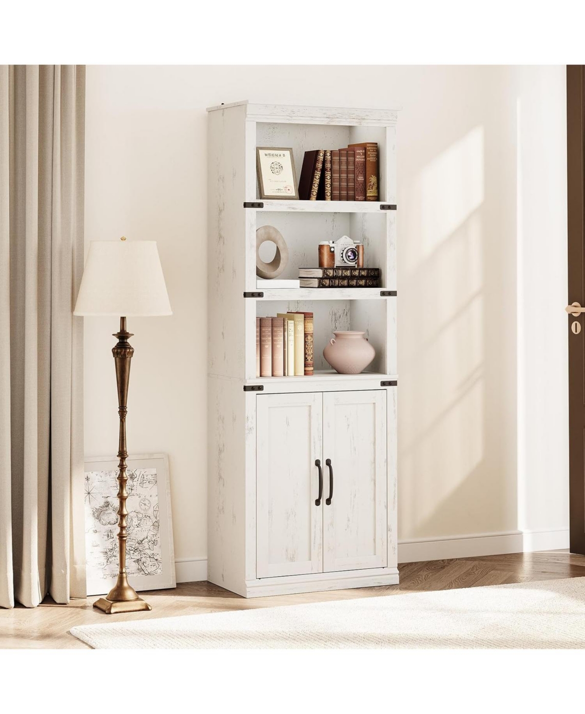 gaomon Farmhouse Bookcase with Doors