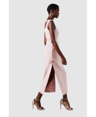 Women's Bow Detail Round Neck Midaxi Dress