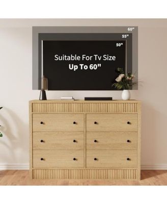  Drawer Dresser for Bedroom, Modern Fluted Wood Chest of Drawers