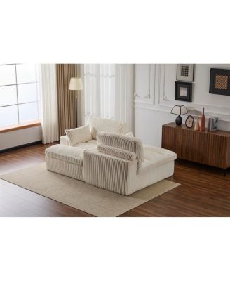 Double Chaise Lounge Indoor, Oversized Upholstered Sleeper Cloud Couch
