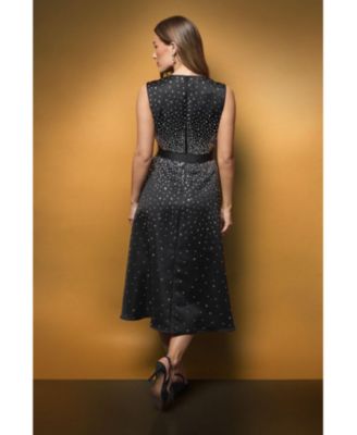 Women's Hotfix Diamante Midi Dress