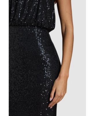 Women's Halterneck Sequin Bridesmaid Maxi Dress