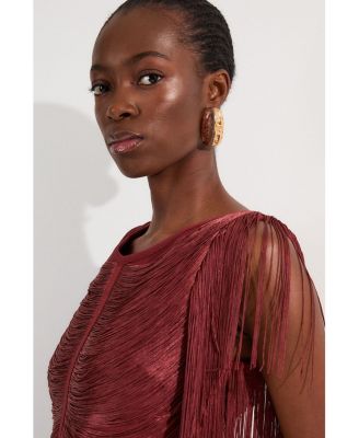 Women's Draped Fringe Knitted Top