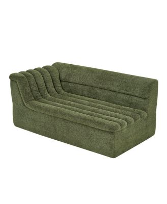 L-Shaped Modular Sectional Sofa with Chaise, Chenille Upholstered, Wave-Shaped Armrest