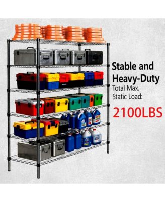 3 Tier Metal Shelving Unit Set of 2, Adjustable Storage Rack with Shelf Liners, Extendable to 6 Tier for Garage, Basement, 2100 lbs Capacity