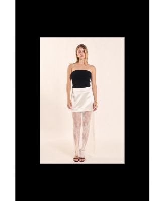 Women's Satin Velvet Maxi Lace Skirt
