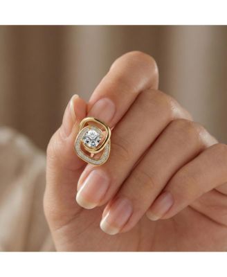 Elegant 14K Gold Plated CZ Double Knot Stud Earrings