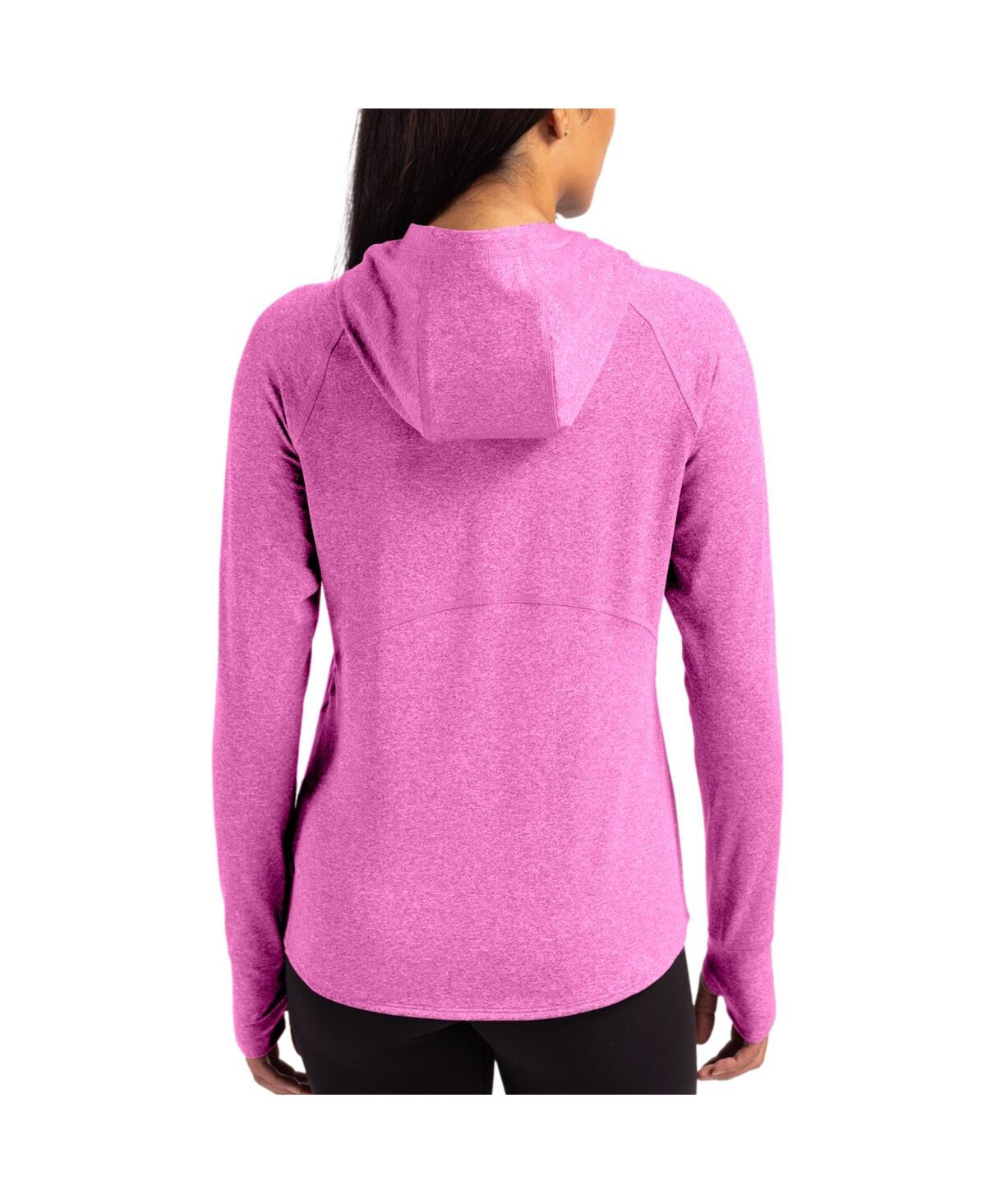 Cutter & Buck Women's Pink Philadelphia Eagles Tonal Logo Adapt Knit Raglan Pullover Hoodie