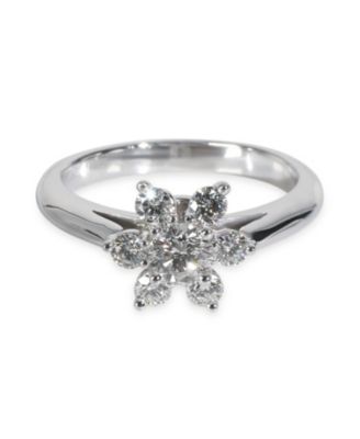 Platinum Diamond Flower Ring