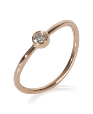 Rose Gold Diamond Elsa Peretti Single Row Wave Ring