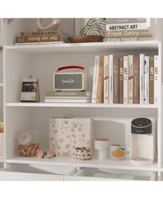 3 in 1 Luxurious Large Bookcase with 30 Shelves & Doors