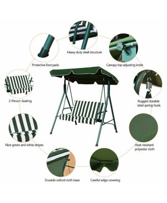 2-Person Outdoor Canopy Swing, Weather-Resistant for Porch & Backyard
