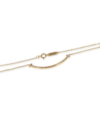 Yellow Gold Diamond Small Model Tiffany T Necklace