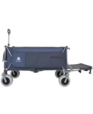 Heavy Duty Utility Wagons, Extra Long Large Foldable Wagon with Opened Tailgate and All-Terrain Wheels, 500lbs Capacity for Beach