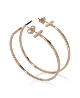 Rose Gold  Extra Large Tiffany T Wire Hoop Earrings