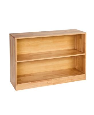 Wooden Toy Storage Organizer, 2-Tier Kids Display Storage Bookshelf for Living Room, Entryway, Preschool, Nursery