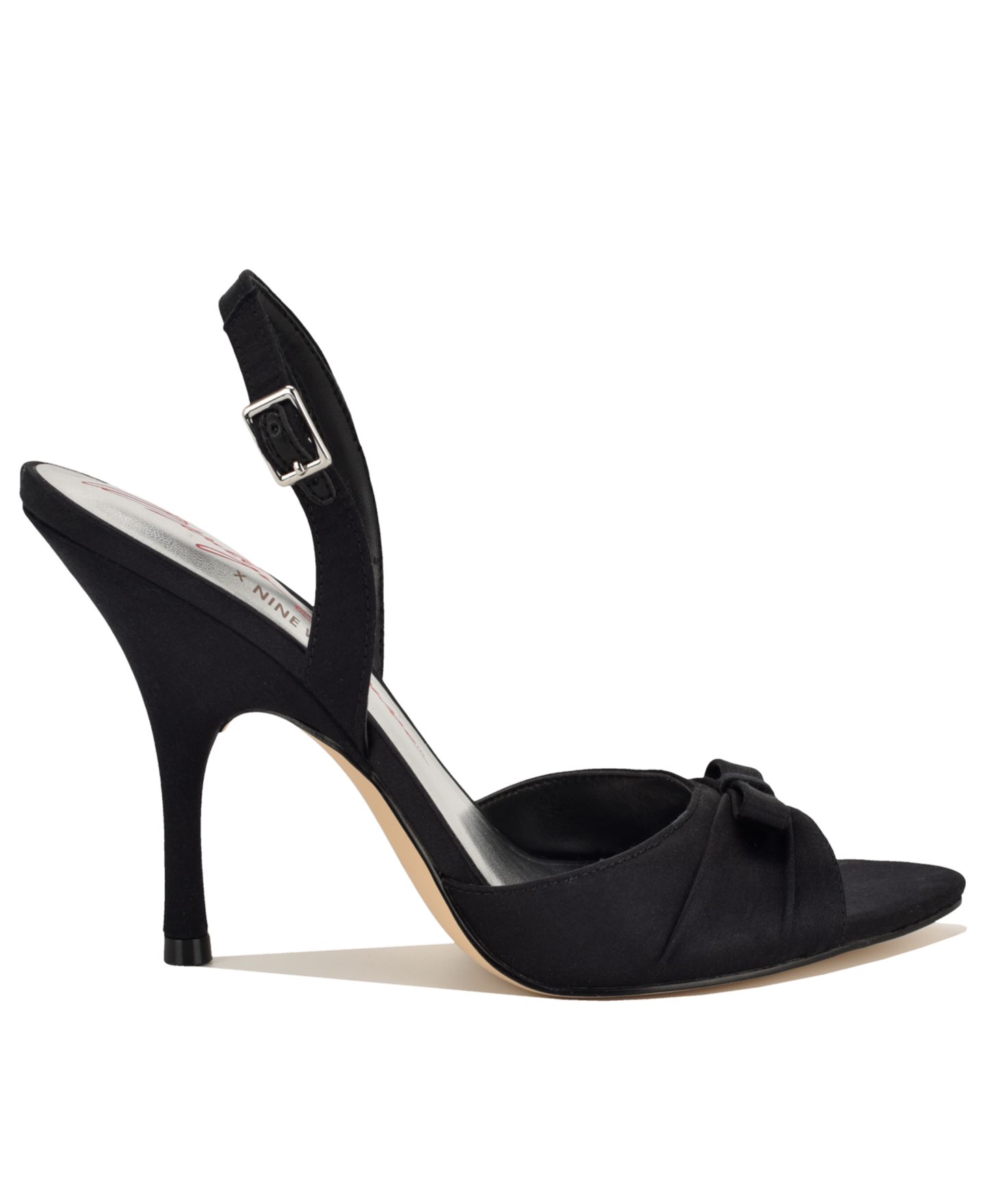 Женские сандалии Nine West x Marilyn Monroe Vixxie Stiletto Dress Sandals, цвет: Чёрный атласный — фото 2