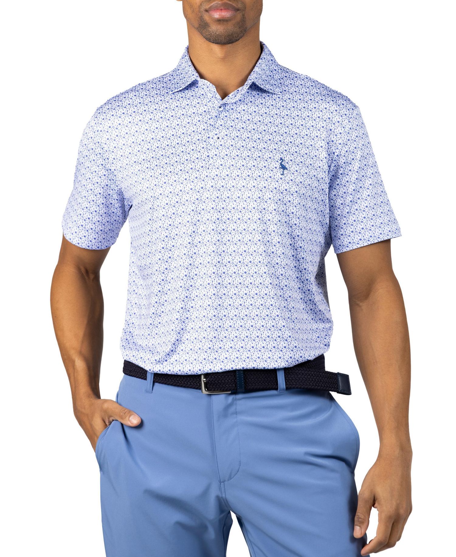 Men's Floral Chain Printed Performance Polo