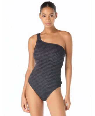 Michael Kors Women's Crochet One-Shoulder One-Piece Swimsuit