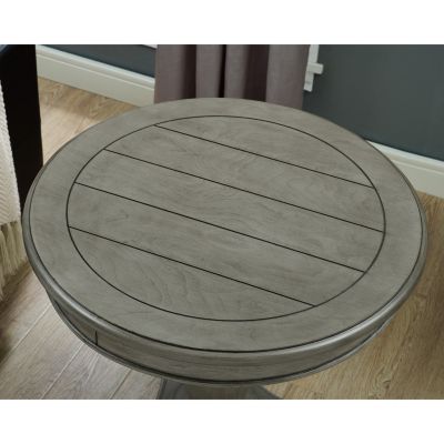   Round Wood Pedestal Side Table