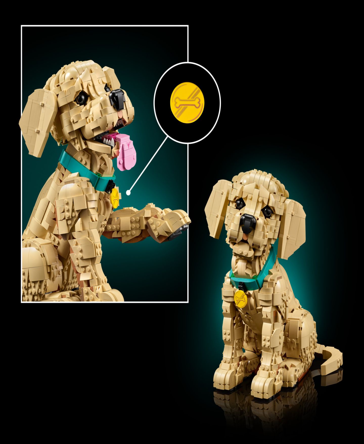 Детский конструктор LEGO® Icons Golden Retriever Puppy Building Set 11384, 2102 Pieces — фото 4