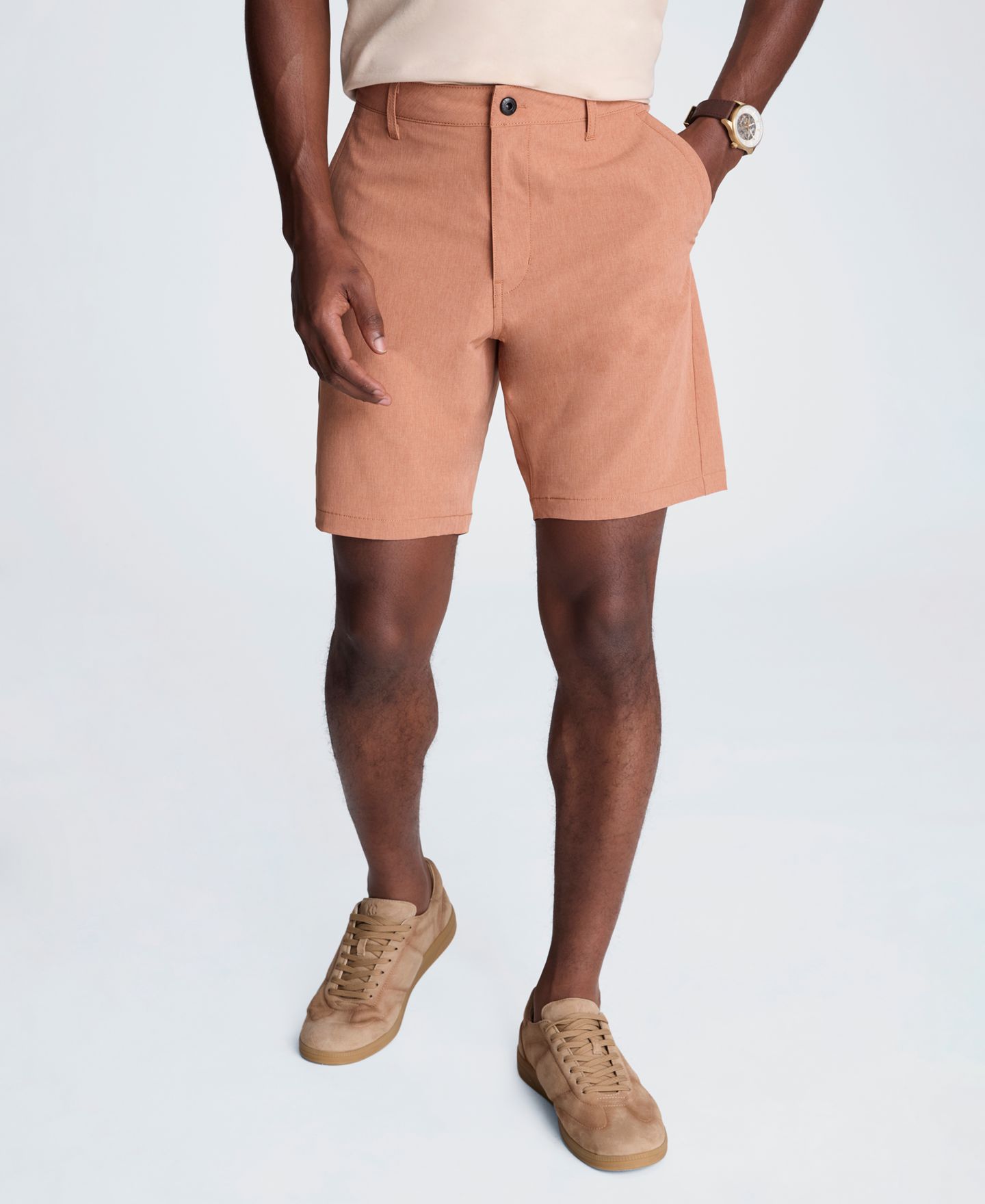 Мужские шорты Kenneth Cole Slim Fit, цвет: Меланжевый оранжевый — фото 1