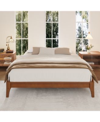 Solid Bamboo Platform Bed Frame, 12" Queen Size