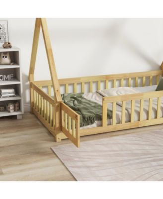 Wood Full Size Loft Bed with Built-in Wardrobe, Desk, Storage Shelves and Drawers