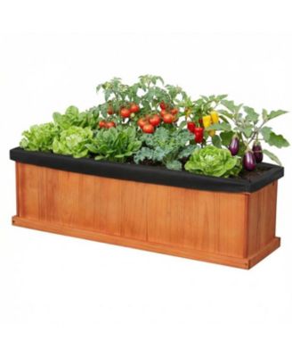 Fir Wood Planter Box with Drainage Holes and Liner