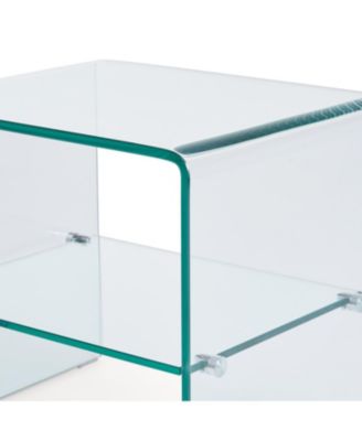 Tempered Glass & Aluminum End Table - Living Room Accent