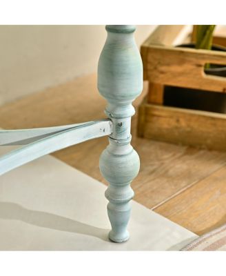   Rustic Wooden Carved Coffee Table, Round End Table For Living Room