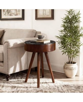   15.7" Round Side Table - Modern Accent Nightstand for Compact Spaces