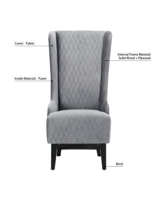Velvet High-Back Accent Chair
