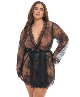 Women's Curvy Amour Short Lace Robe